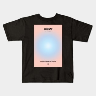 Gemini Zodiac Sign Aura Gradient Kids T-Shirt